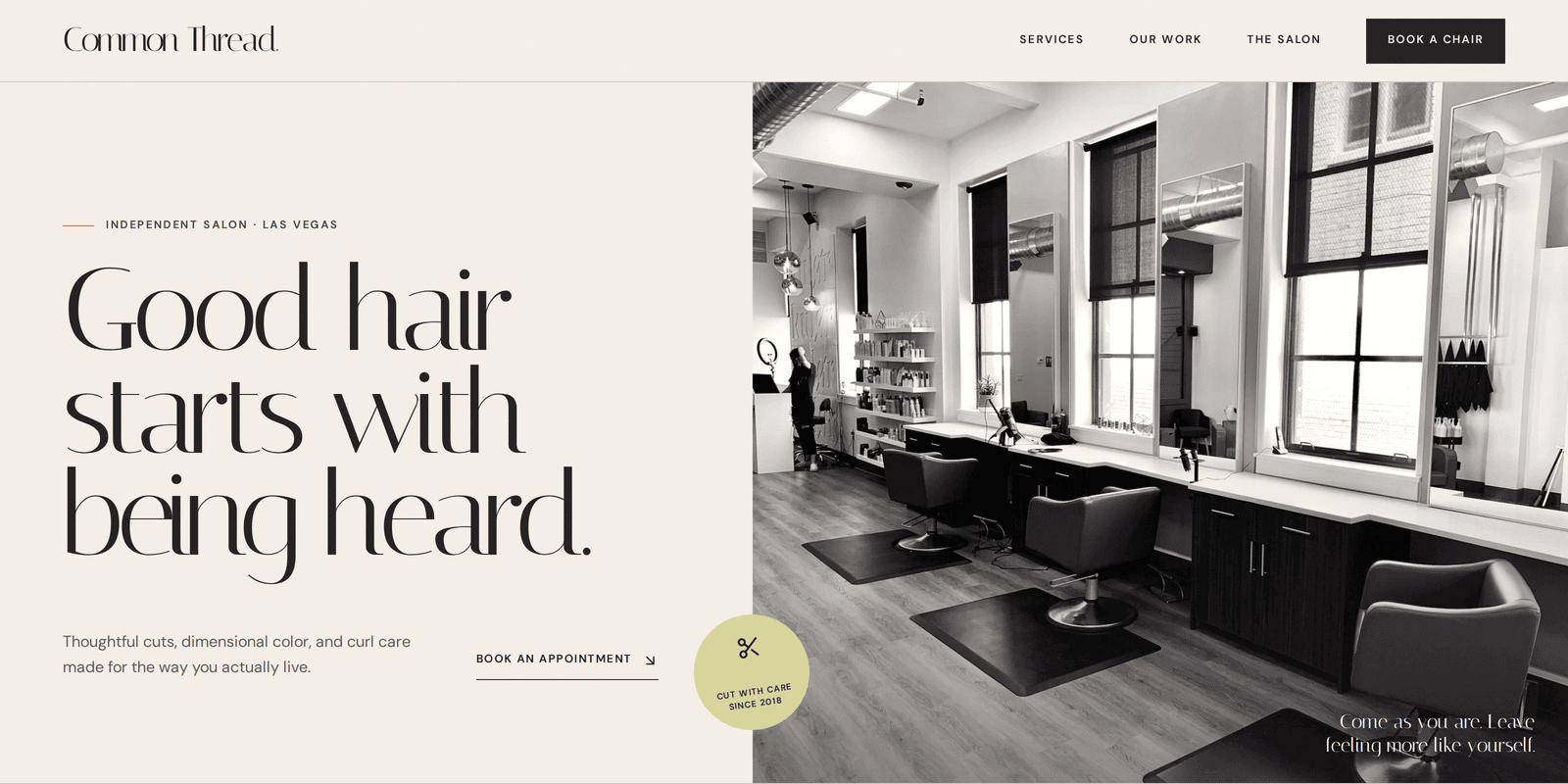 Common Thread website homepage preview